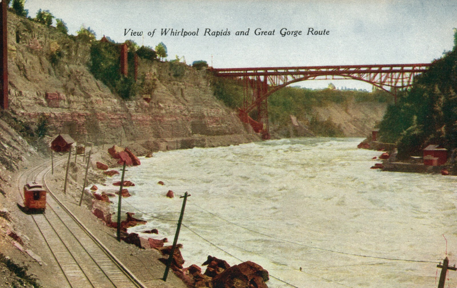 View Of Whirlpool Rapids and Great Groge Route New York NY Postcard