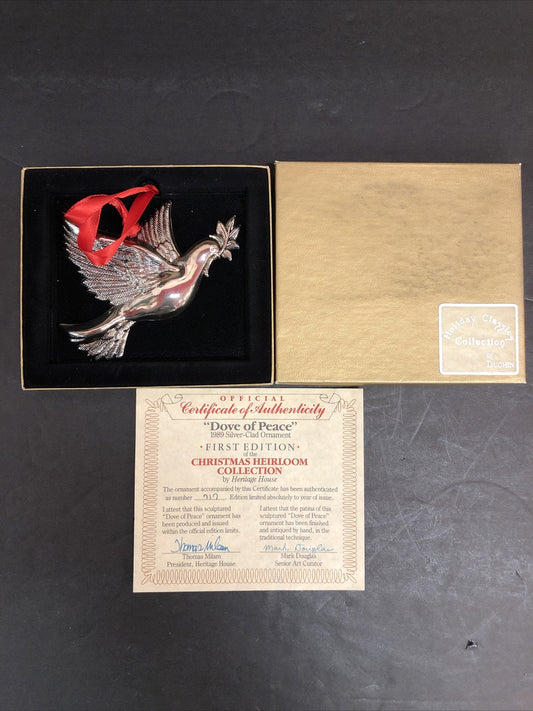 1989 Dove of Peace Christmas Heirloom Collection Holiday Ornament First Edition