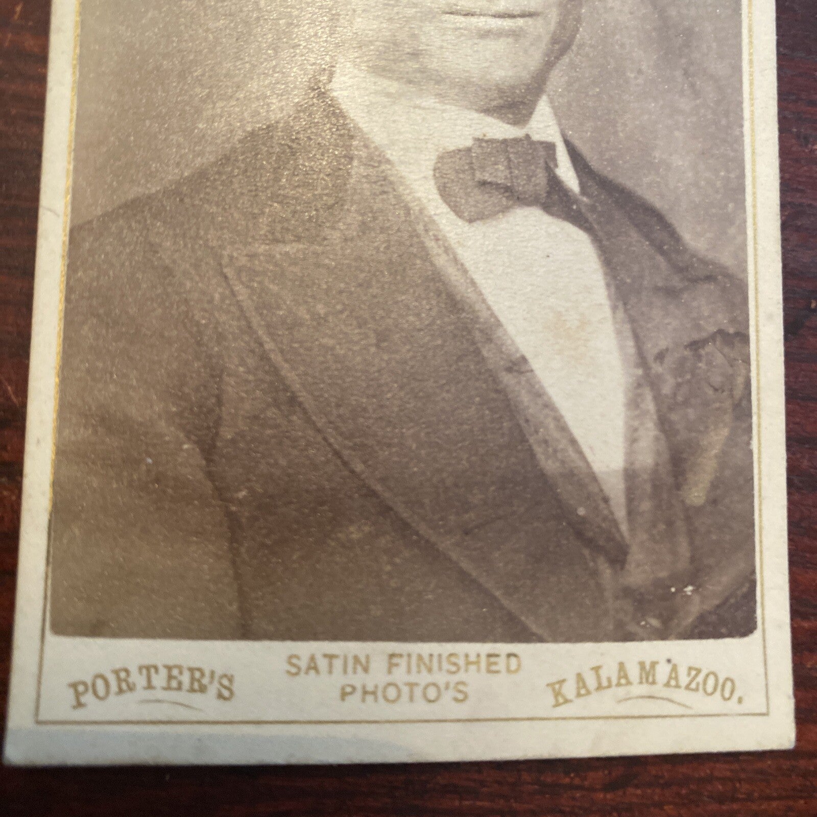 Real Photo Victorian Gentleman  CDV M H Porter Kalamazoo Michigan MI 