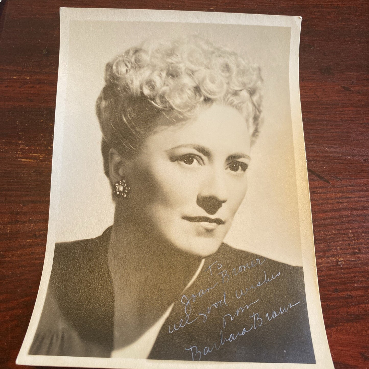 Hollywood  AUTOGRAPHED INK Real PHOTO Barbara Brown Personalized  Signed 5 x 7