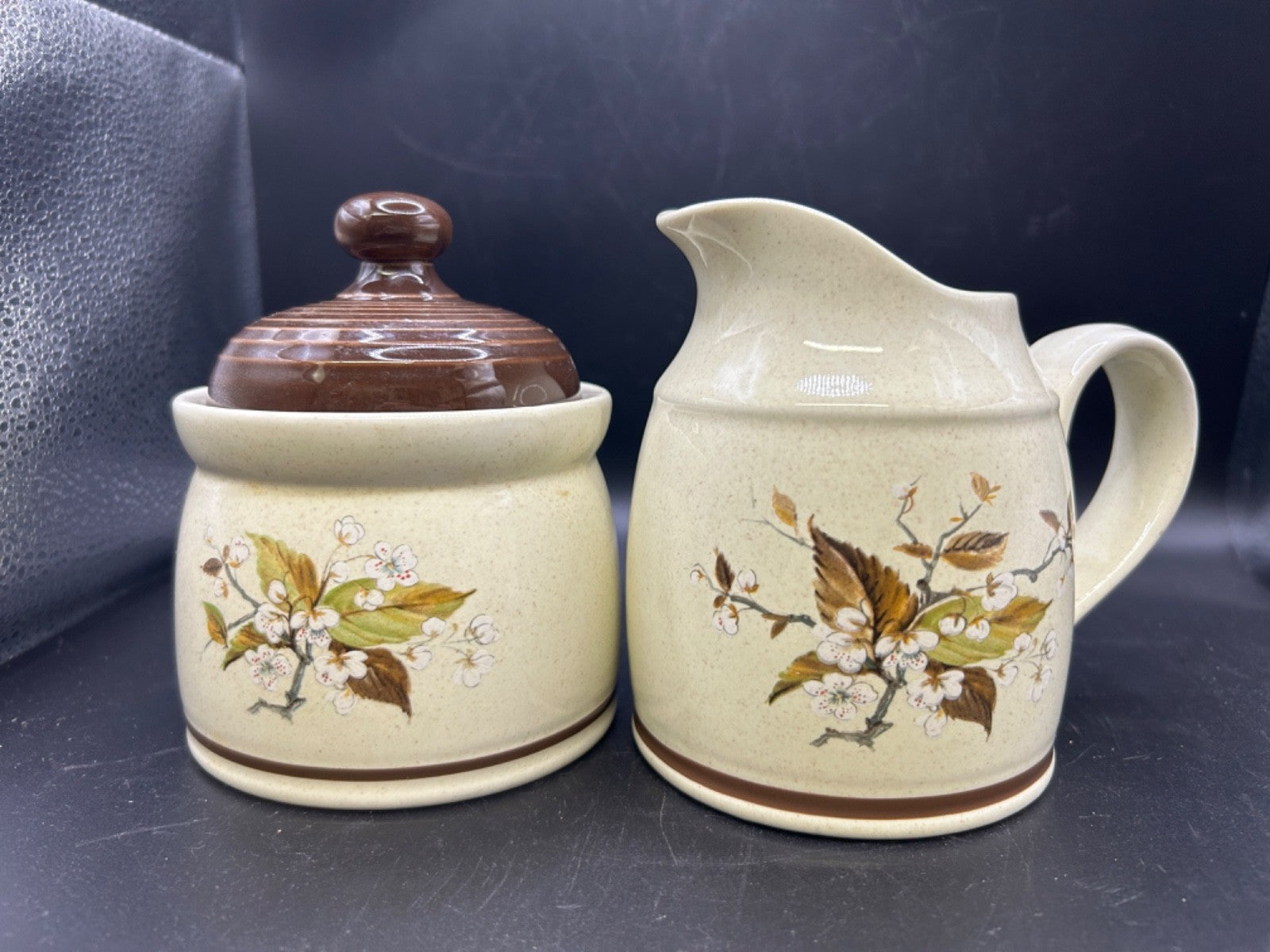 Royal Doulton WILD CHERRY Cream + Sugar Made in England Lambethware 1979