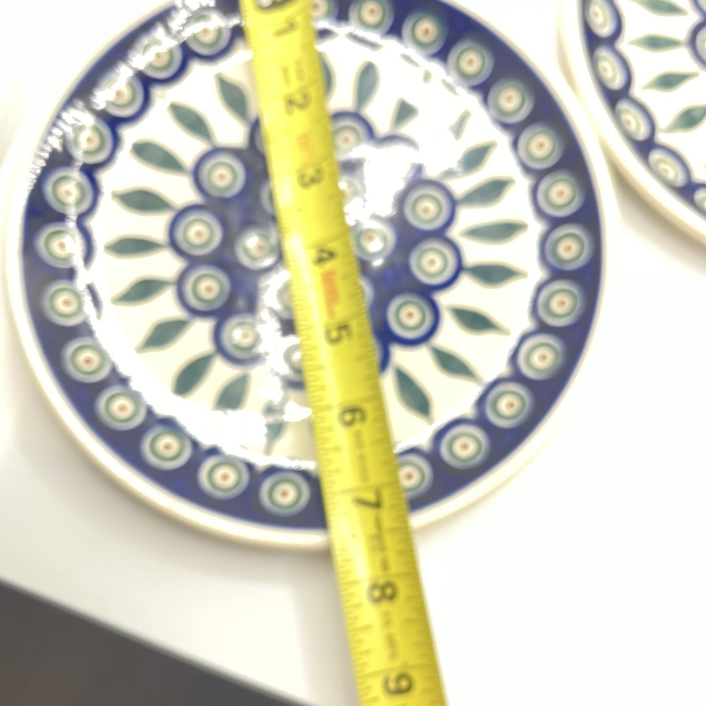 2x-Polish Pottery Plates Boleslawiec Handmade Vintage Marked 7.5 Inch