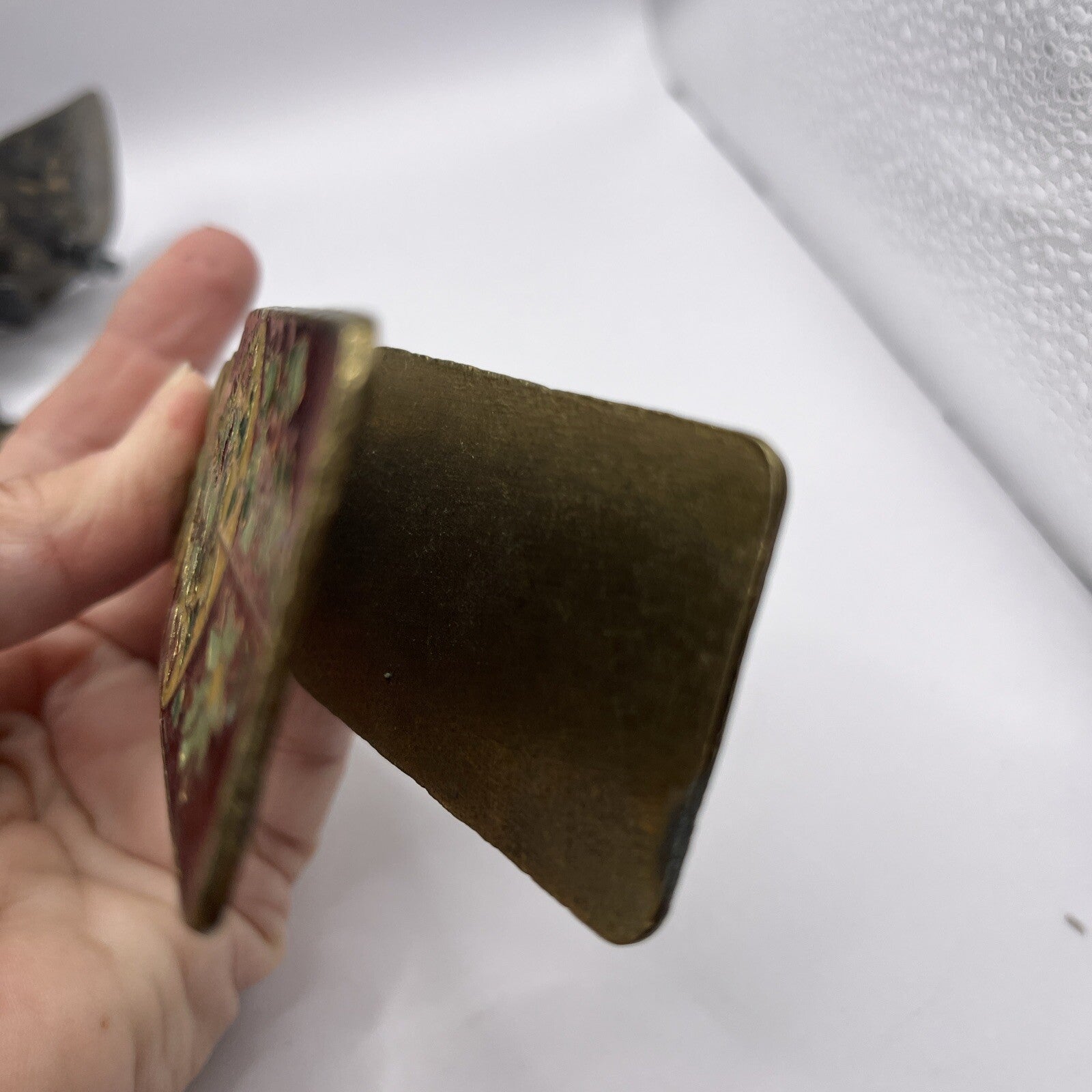 Greek cloisonne double sided brass paper clip