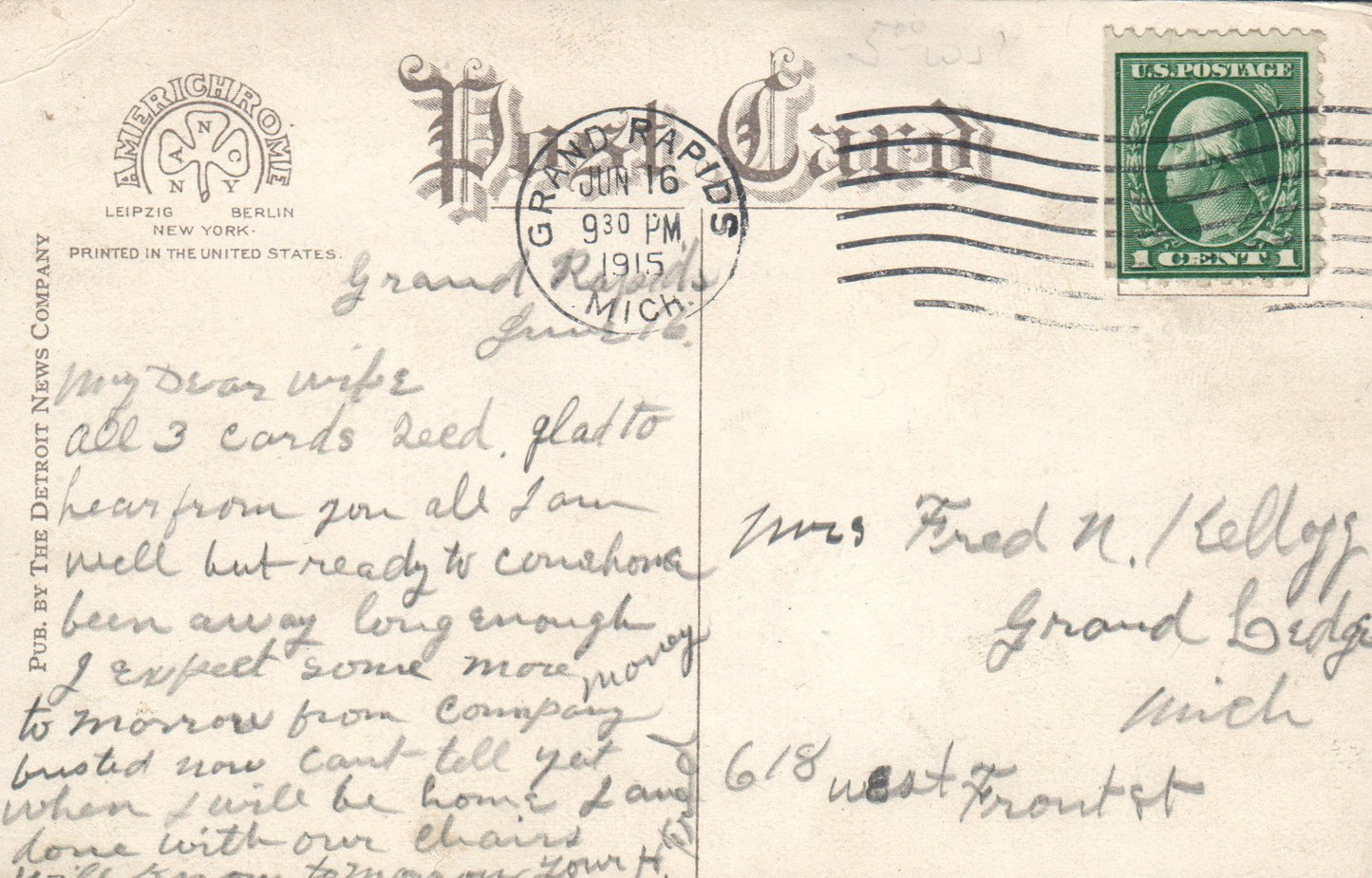 Union Depot, Grand Rapids MI Michigan Postcard