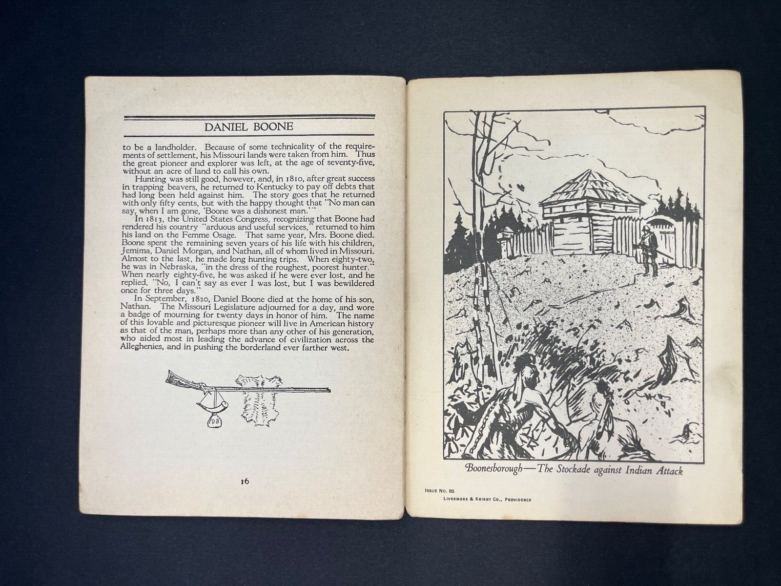 Vintage "Daniel Boone" John Hancock Life Insurance Ad Book