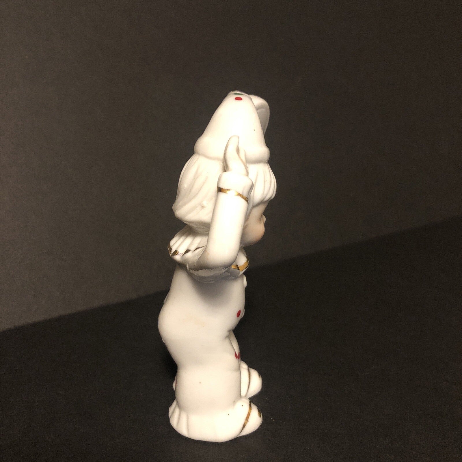 Clown Child Figurine Holding Tambourine Porcelain No Makers Mark