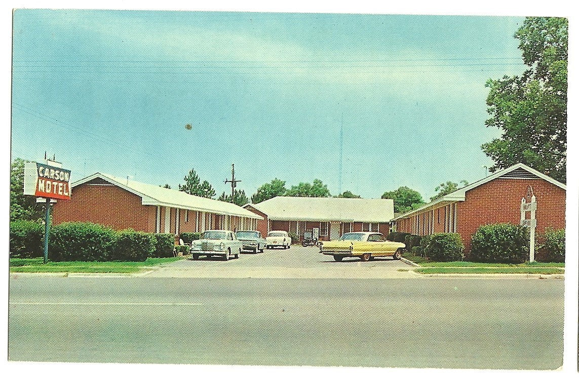 Carson Motel Hotel AAA Tifton Georgia GA Brick Building Post Card