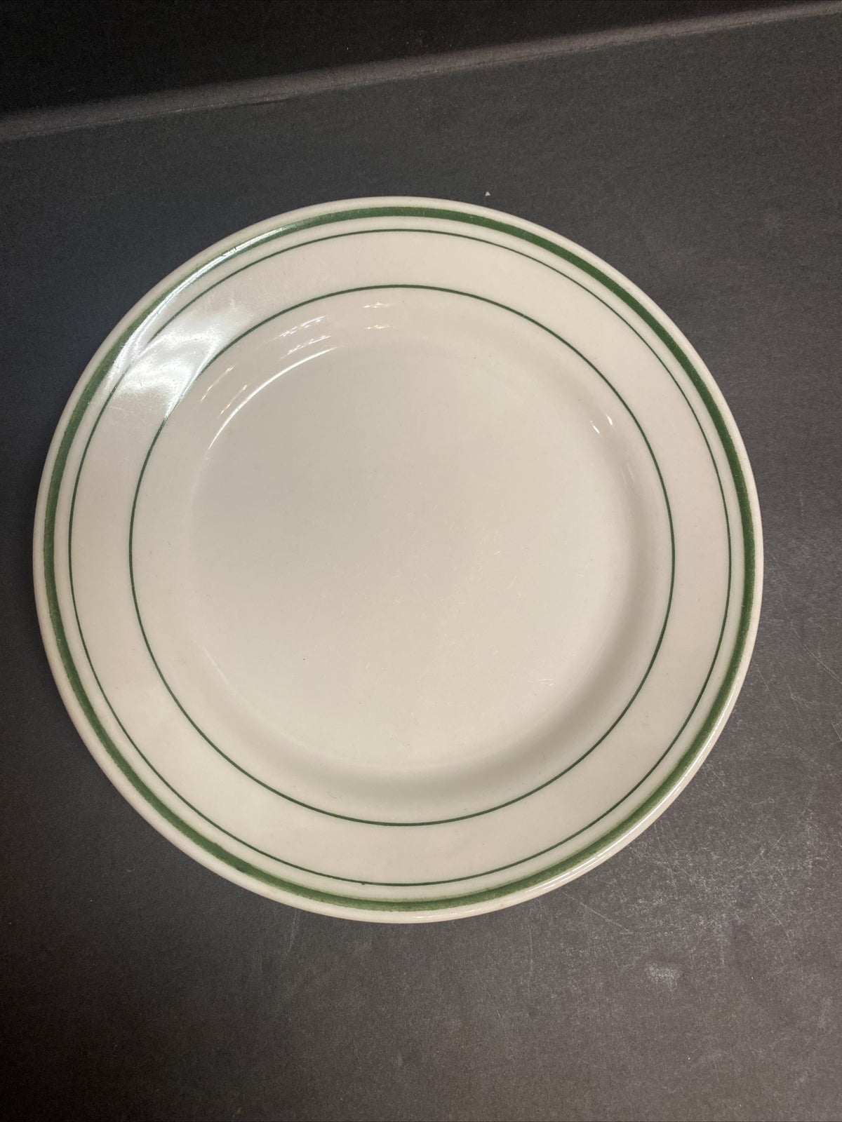 Rare Railroad 3 Plate Lot Green White Homer Laughlin Dinnerware China