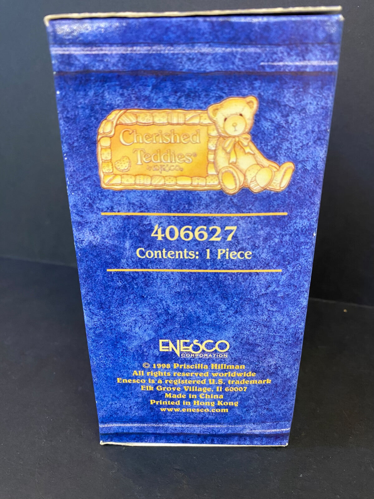 Enesco Cherished Teddies Collection Teddy Bear In Basket Vintage Ornament