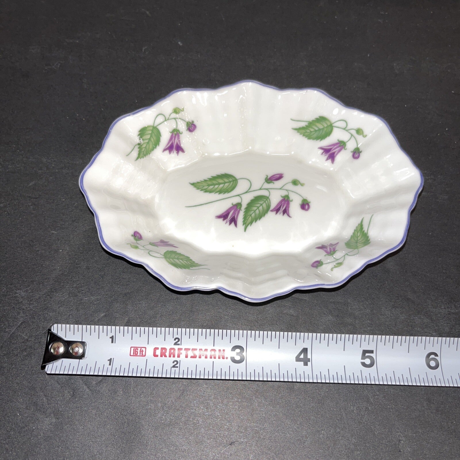 Shelley England Lavender Floral Bone China Trinket Dish  or Pin Tray