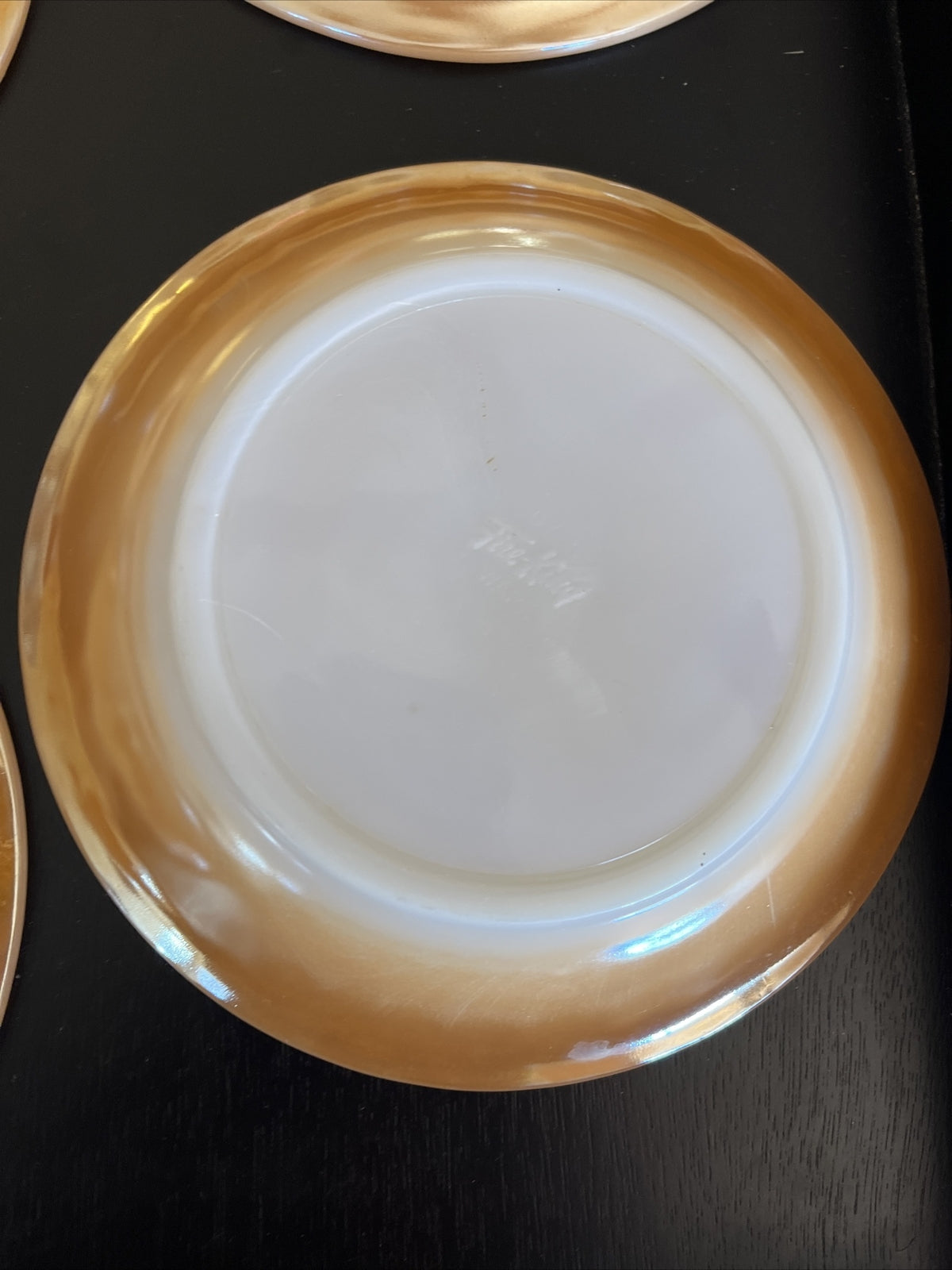 Vintage Fire King Peach Lustre Leaf Soup Bowl Set of 4