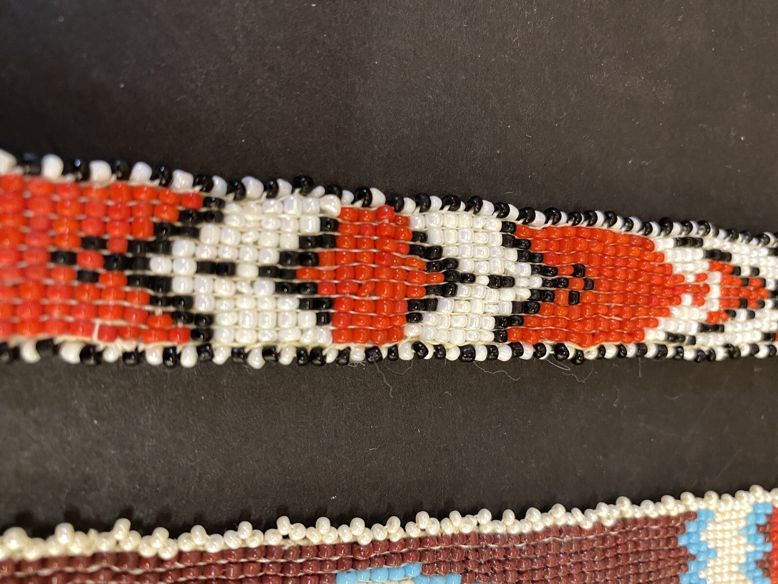 3 Women’s Boho Native Indian Beaded Sample pieces Diamond Red Blue Beaded