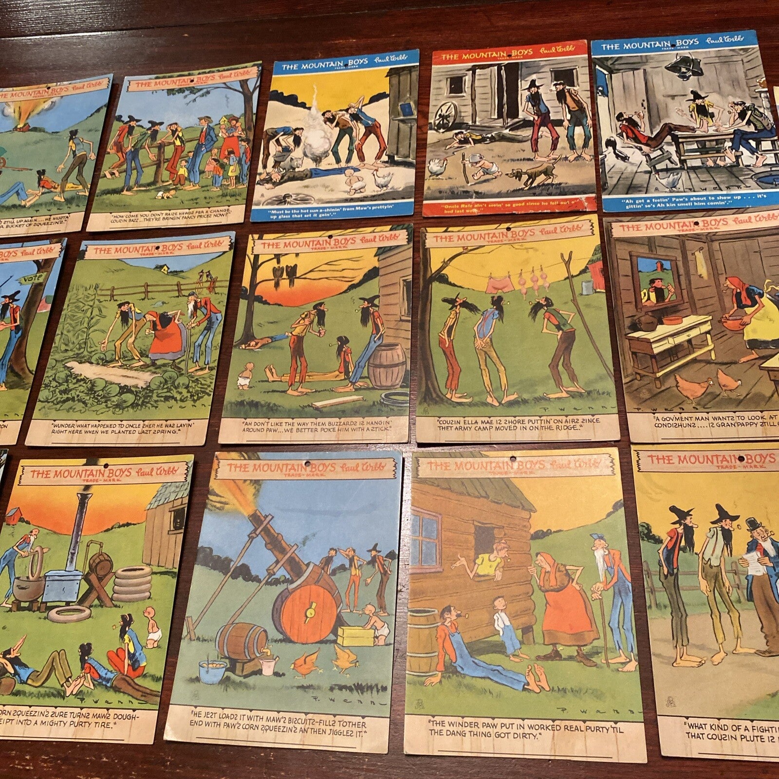17 Vintage The Mountain Boys Paul Webb Caricatured Cartoon Comic Ink Blotter