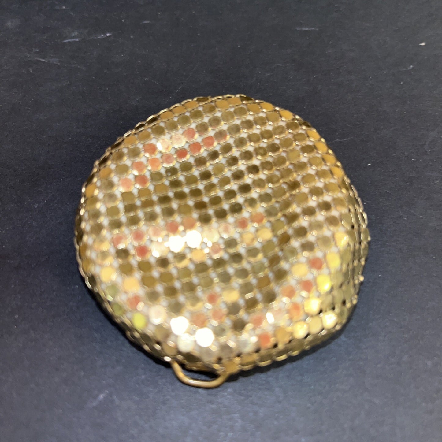 Rare Vintage Compact Gold Mesh 1950's Gold Tone Compact Powder/blush