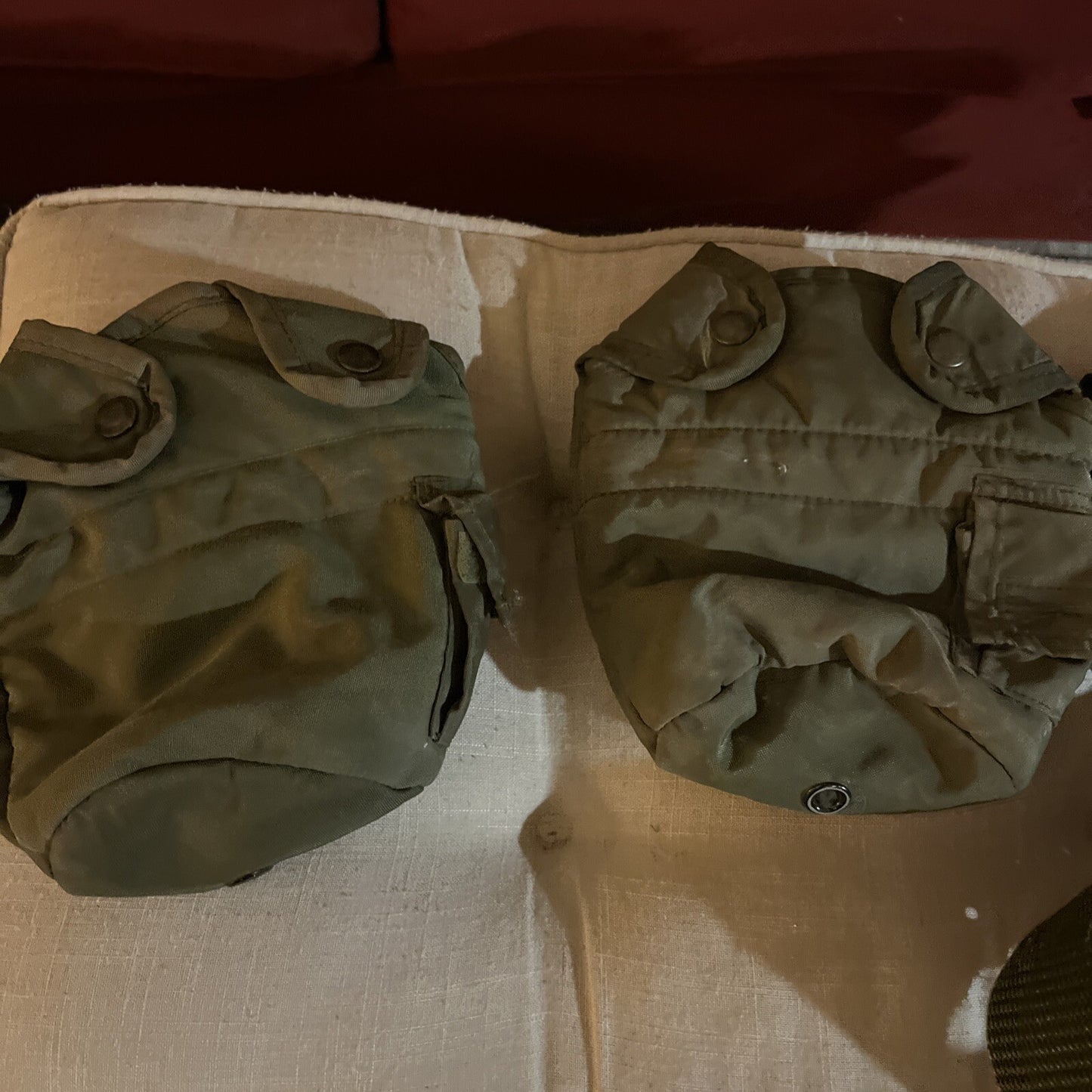 United States Military Belt w/ Pouch, Double Knife Holder & 2 Canteen Holders.