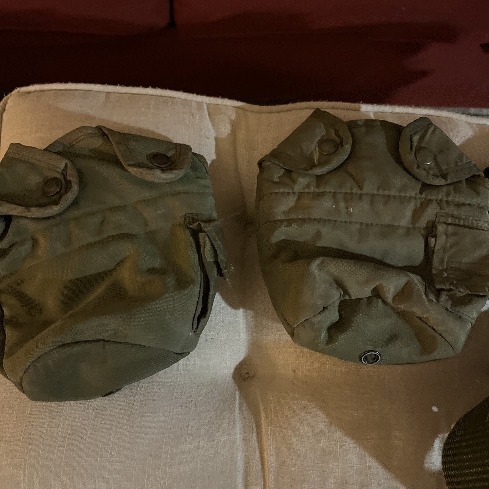 United States Military Belt w/ Pouch, Double Knife Holder & 2 Canteen Holders.