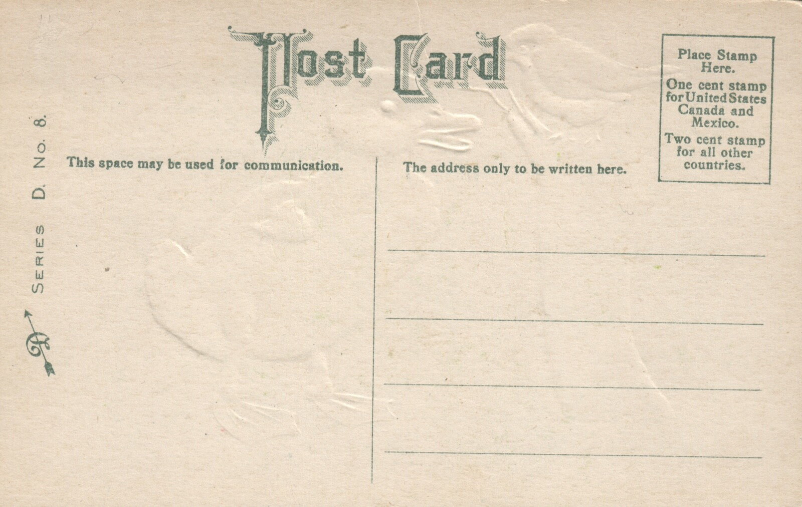 Series D No 08 Duck Watching Blue Bird On A Branch Gold Metallic Easter Postcard