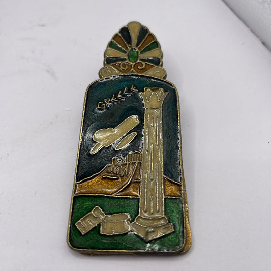 Greek cloisonne double sided brass paper clip