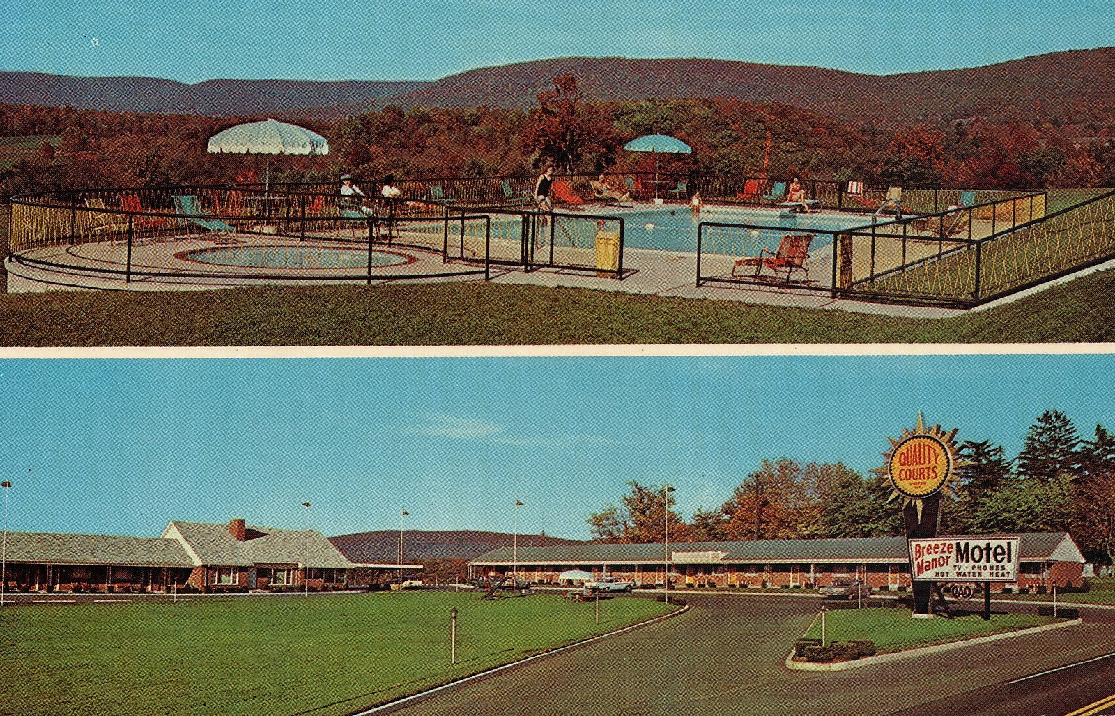 Quality Motel Breeze Manor Pennsyvalnia Breezewood PA Hotel Motel Postcard