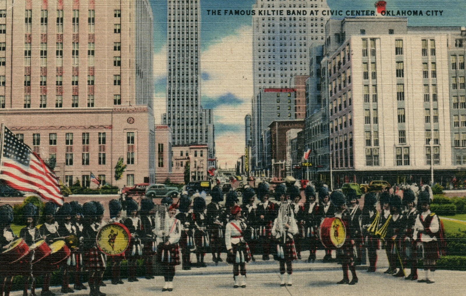 The Famous Kiltie Band At Civic Center OK City Oklahoma OK Postcard