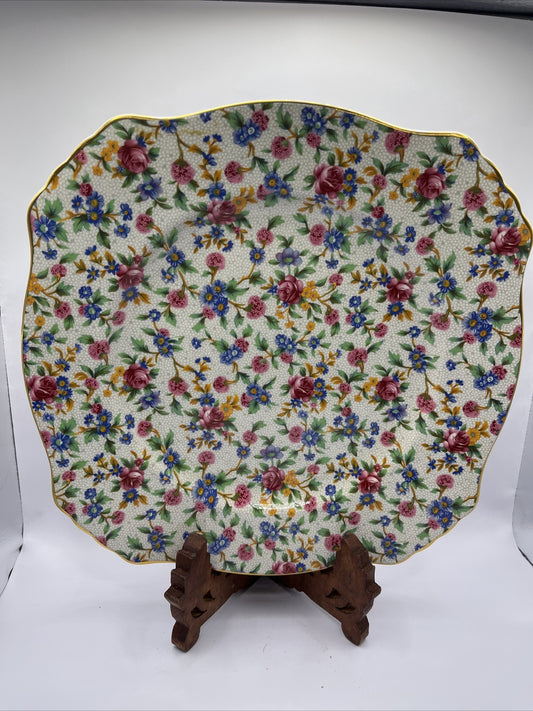 Vintage Royal Winton Old Cottage Chintz Plate, 12”, England