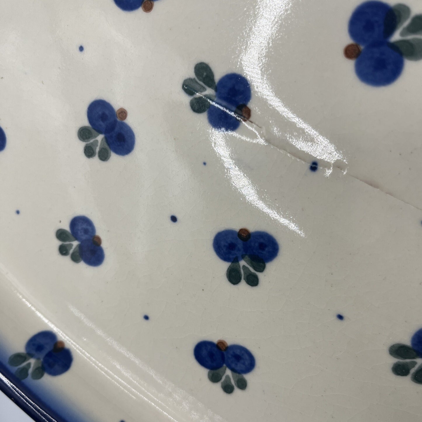 POLISH POTTERY covered Bread BOLESLAWIEC 14.5” X 8.75” Bottom  Lid 13” X  7.5”