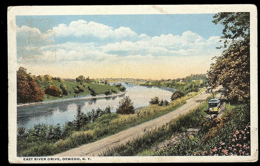 East River Drive Oswego New York NY Postcard