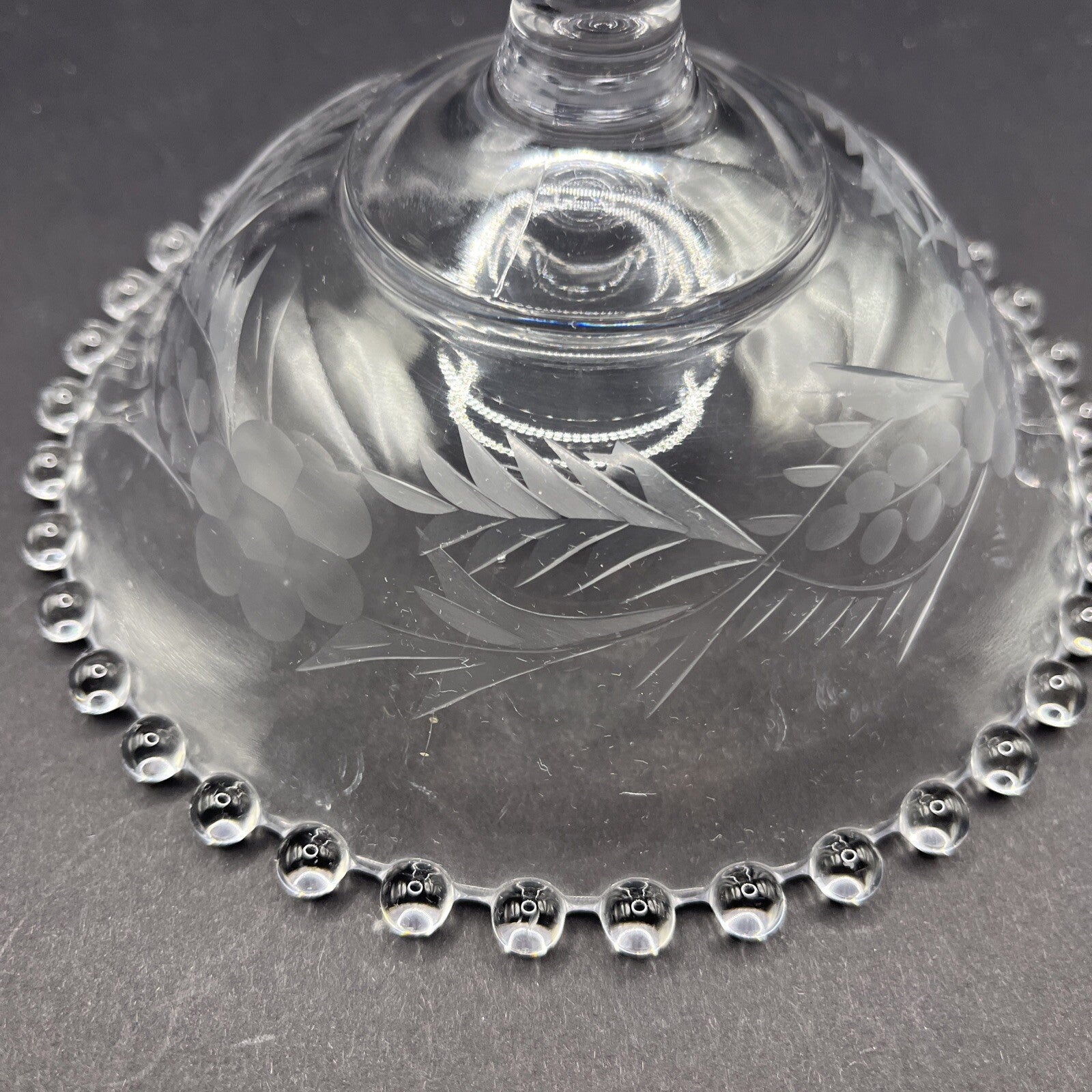 Imperial Glass Candlewick Etched Bowl with Pedestal