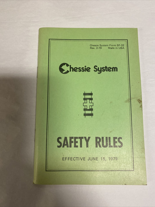 June 15, 1979 Chessie System Safety Rules Book Vintage Railroad Rules