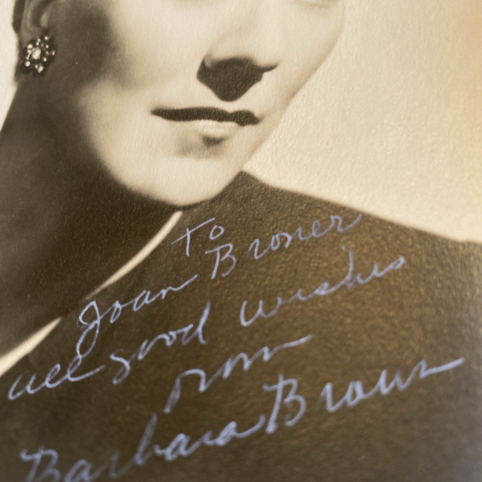 Hollywood  AUTOGRAPHED INK Real PHOTO Barbara Brown Personalized  Signed 5 x 7