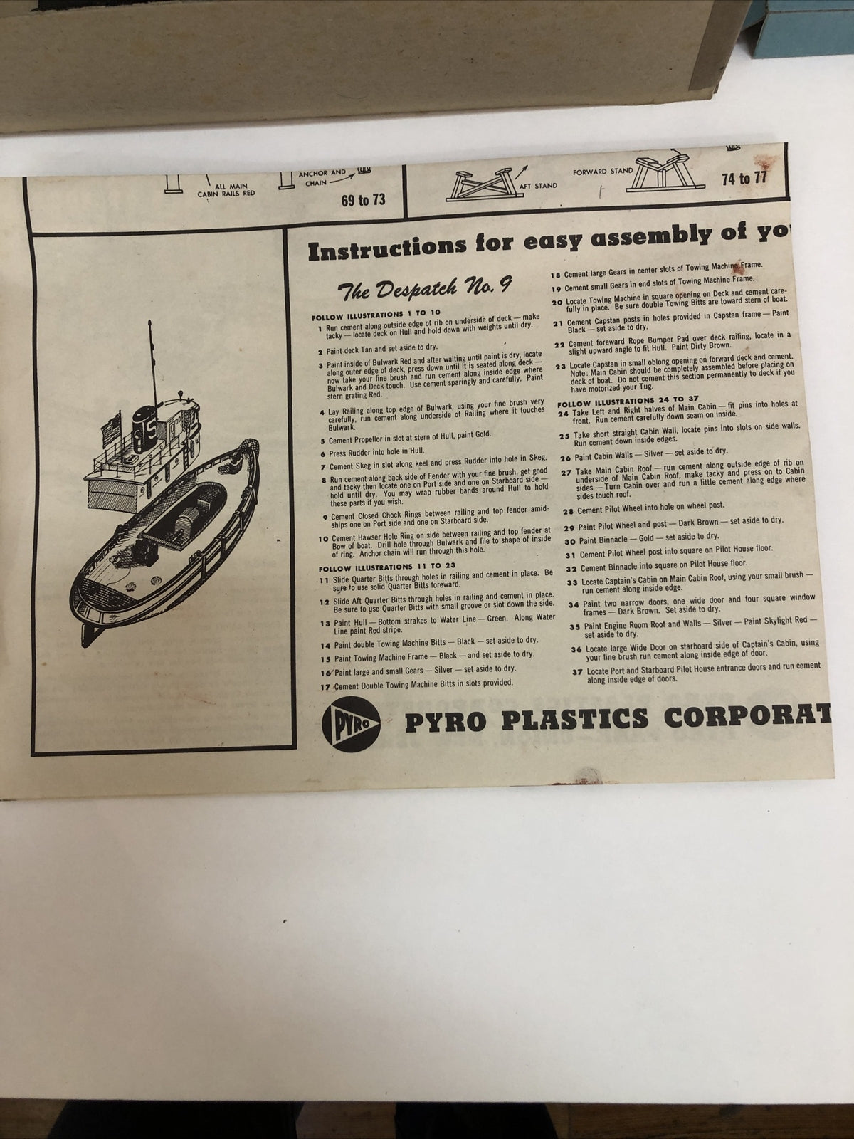 Vintage Pyro Sea-Going Diesel Tug "Despatch No. 9" Plastic Model Kit #207 