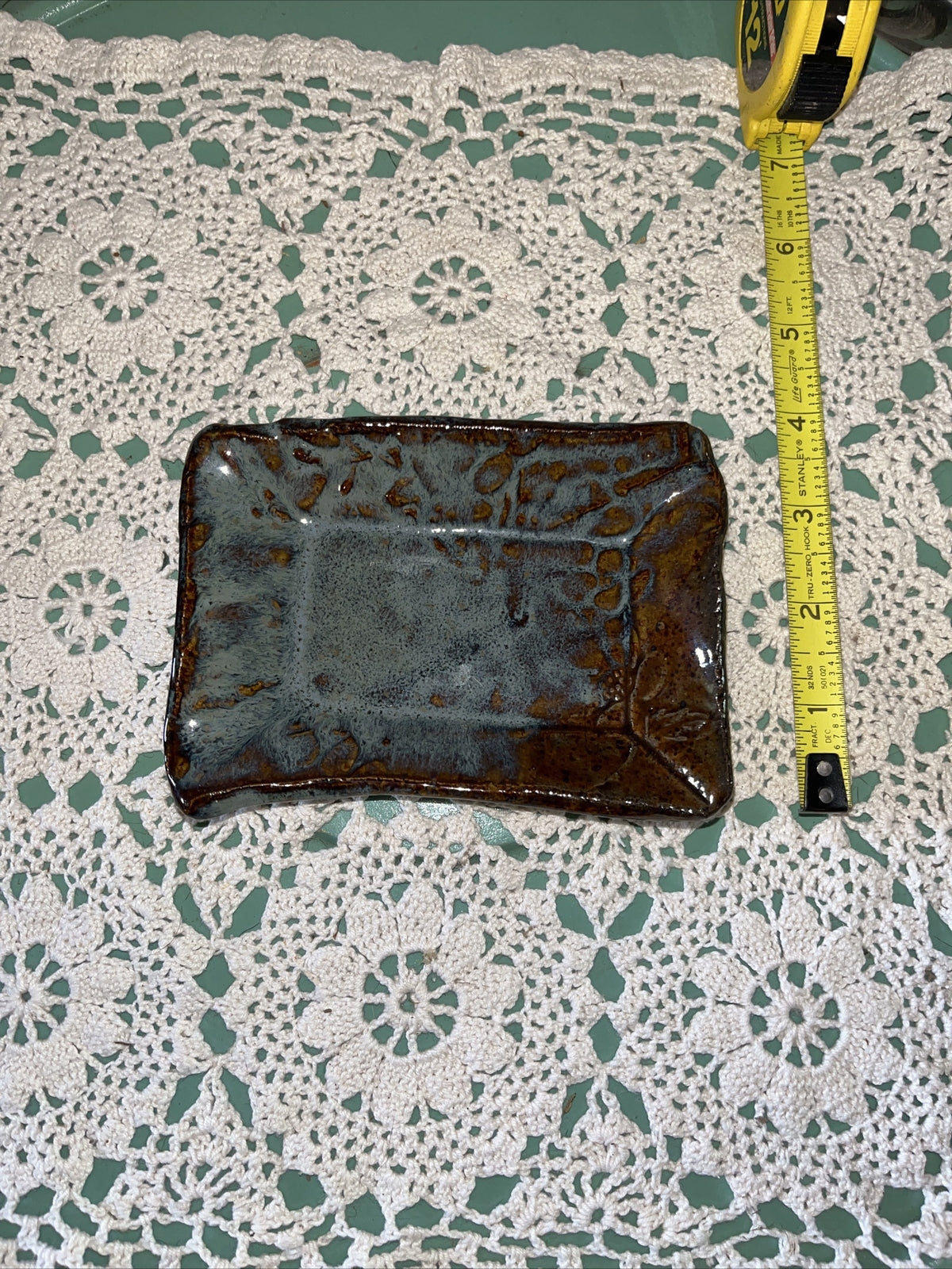 Studio Art Pottery Trinket Dish / Soap Dish  USA Made. 5”