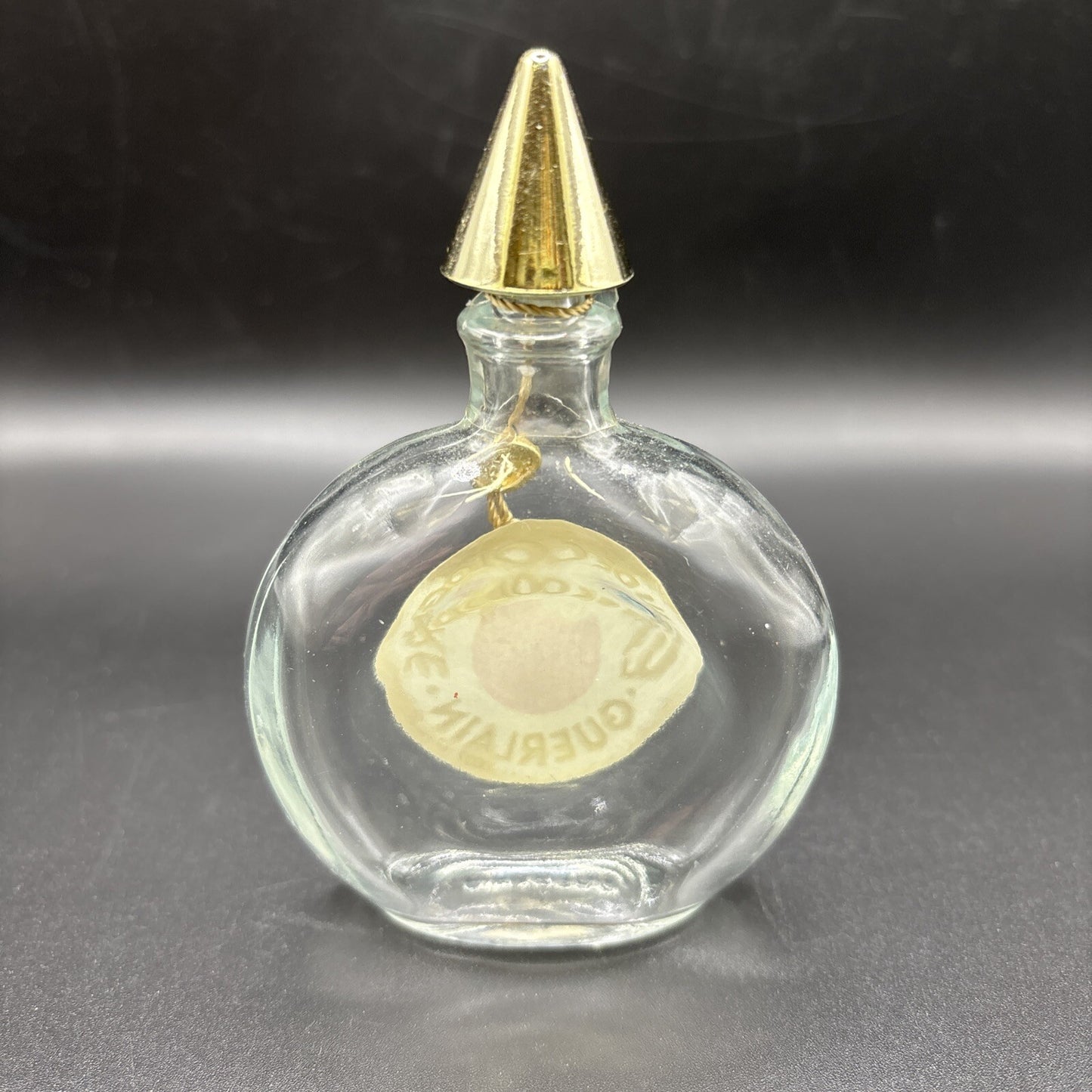 Vintage Guerlain SHALIMAR EMPTY GLASS bottle Eau De Cologne 1.7”   oz