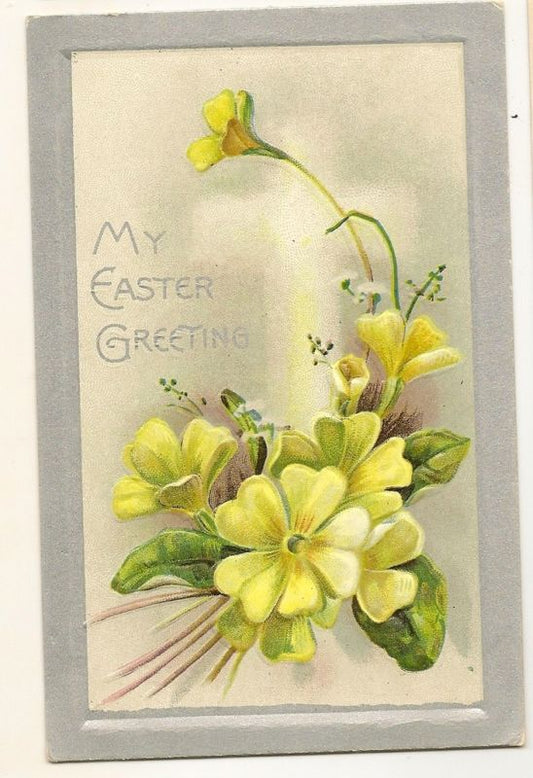 Embossed Easter Series E 31-39 Flowers Postcard
