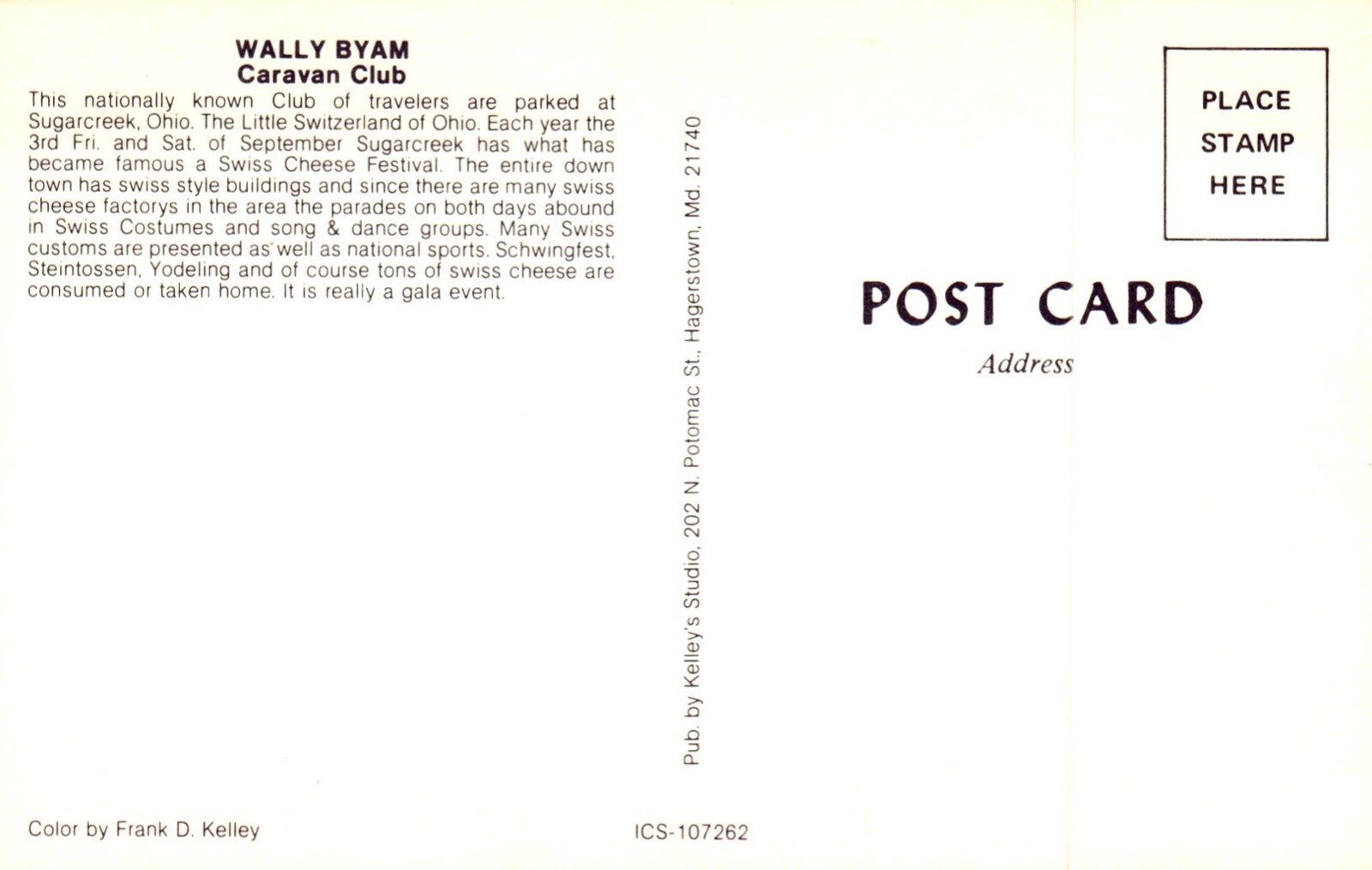 Swiss cheese Festival Wally Byam Caravan Club in Sugarcreek OH Ohio Postcard
