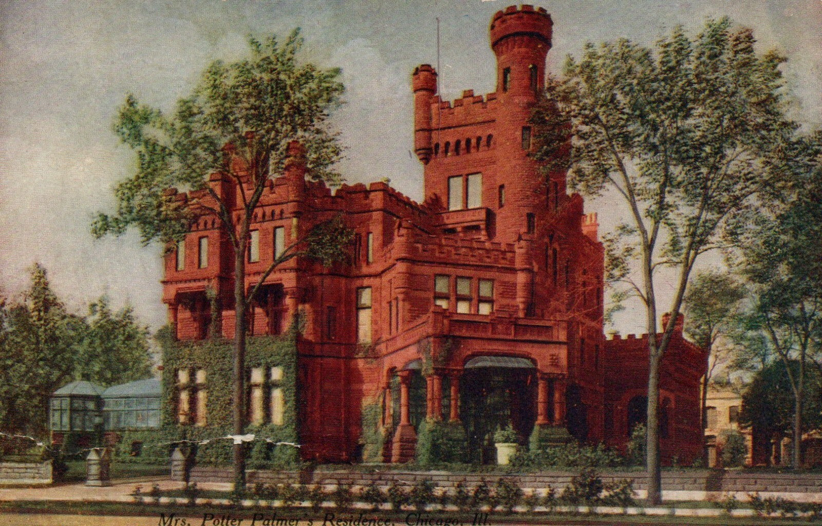 Mrs Potter Palmers Residence Street View Chicago Illinois IL Postcard