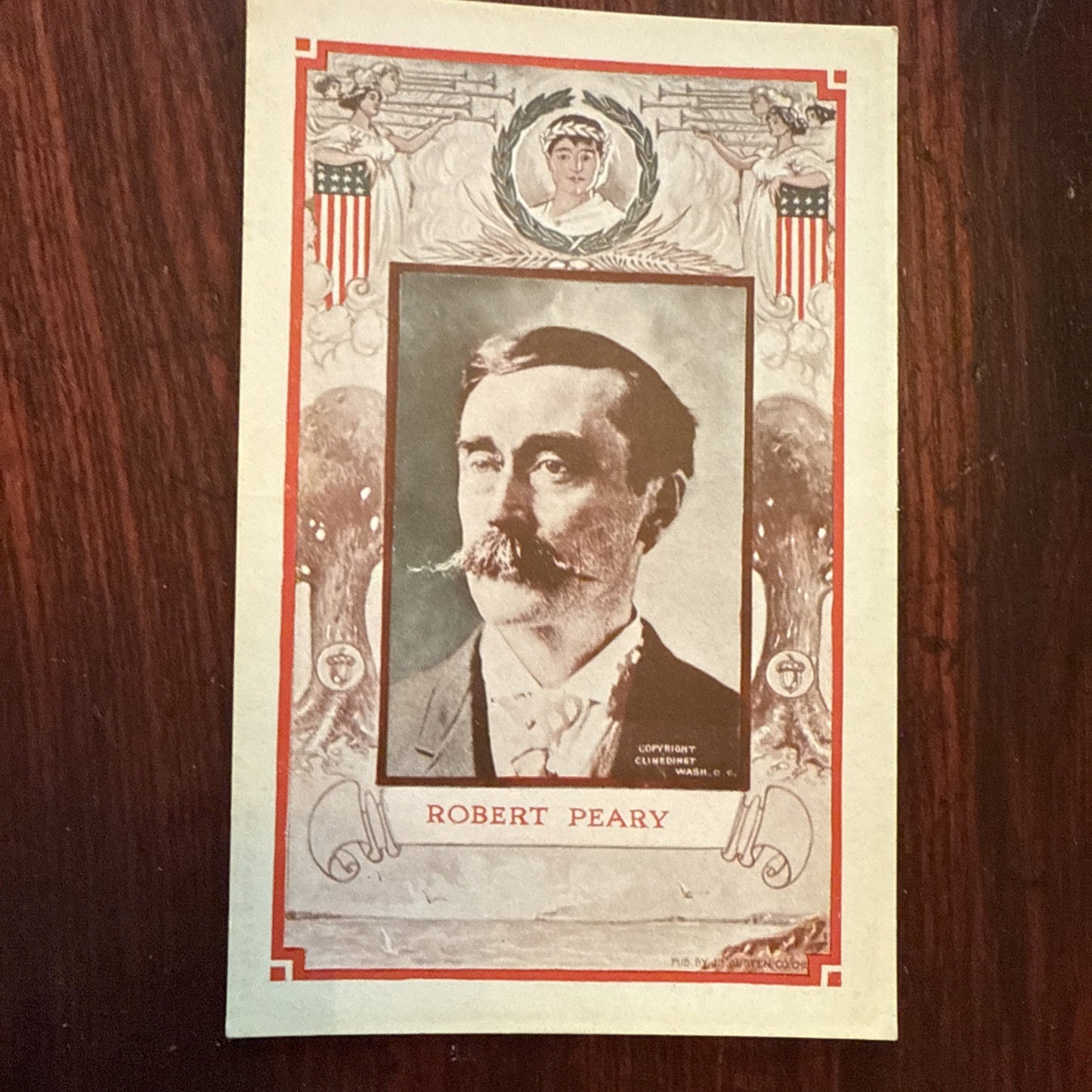 Robert Peary by J I Austen Postcard Angels Trumpets c1910's *Scarce