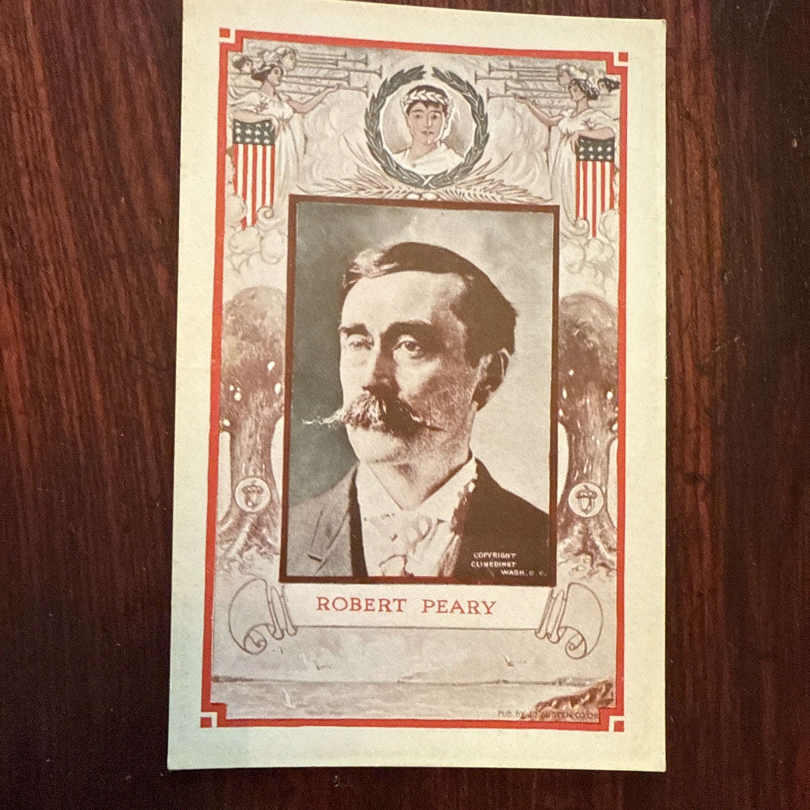 Robert Peary by J I Austen Postcard Angels Trumpets c1910's *Scarce