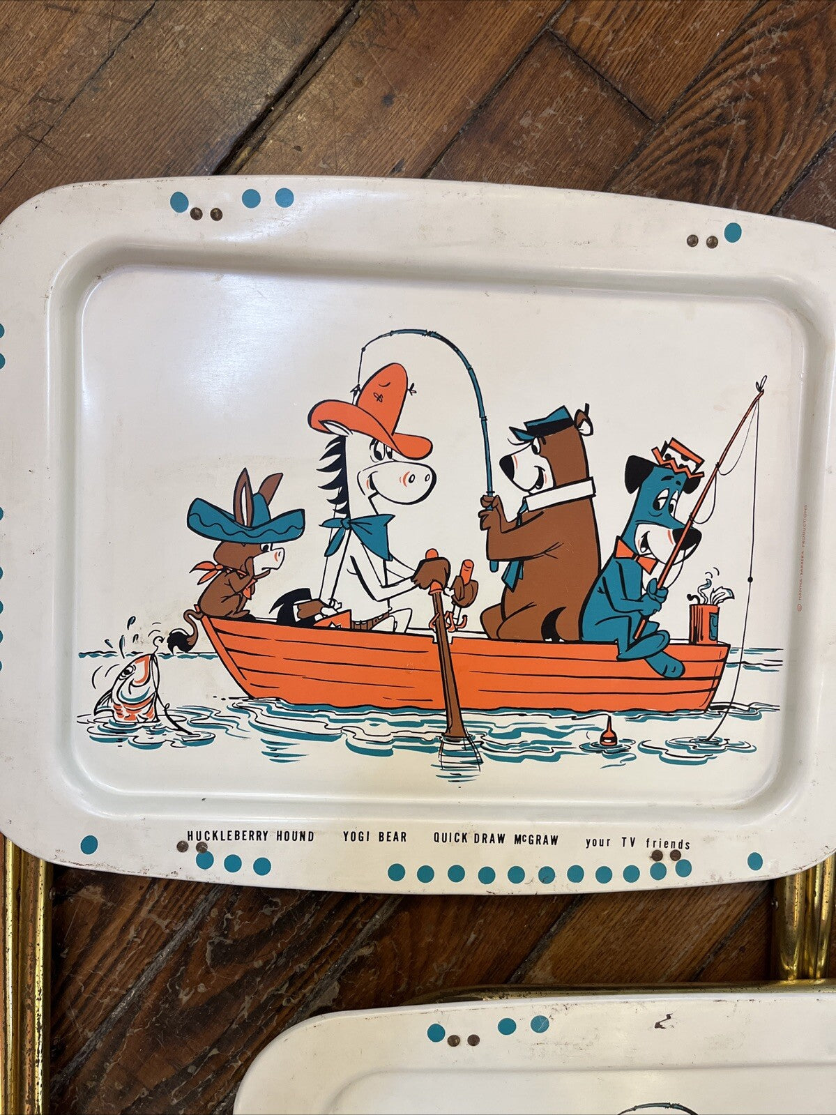 Vintage 5 Huckleberry Hound, Yogi Bear, Quick Draw McGraw & TV Friends TV Tray's