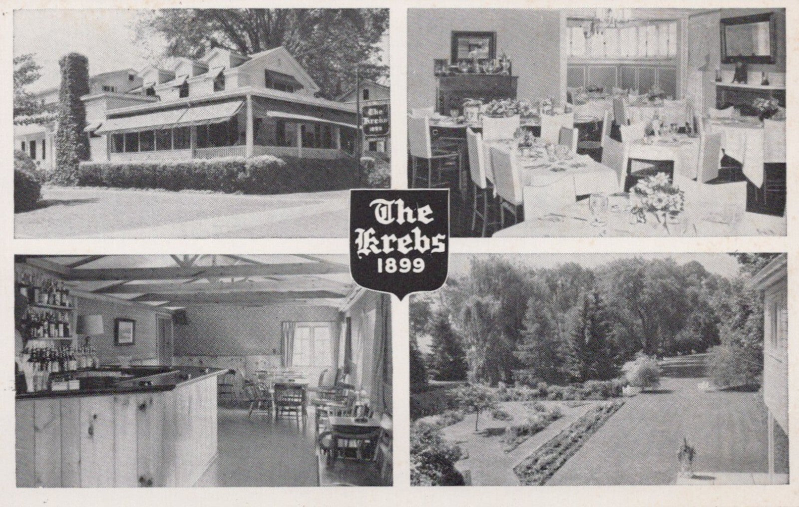 Four Views The Krebs 1899 Skaneateles New York NY Restaurant Postcard