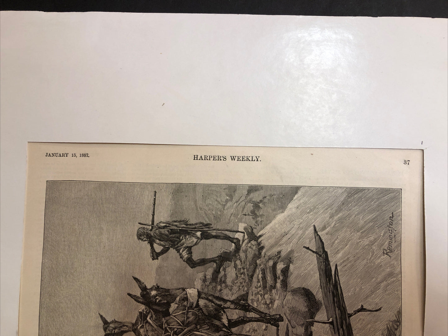 Pima Indians Convoying Silver Train 1887 FREDERIC REMINGTON Print Harpers Weekly