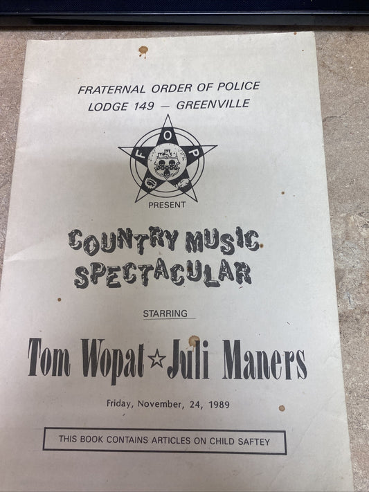 1989 FOP Fraternal Order of Police Lodge 149 Greenville Michigan MI Tom Wopat 