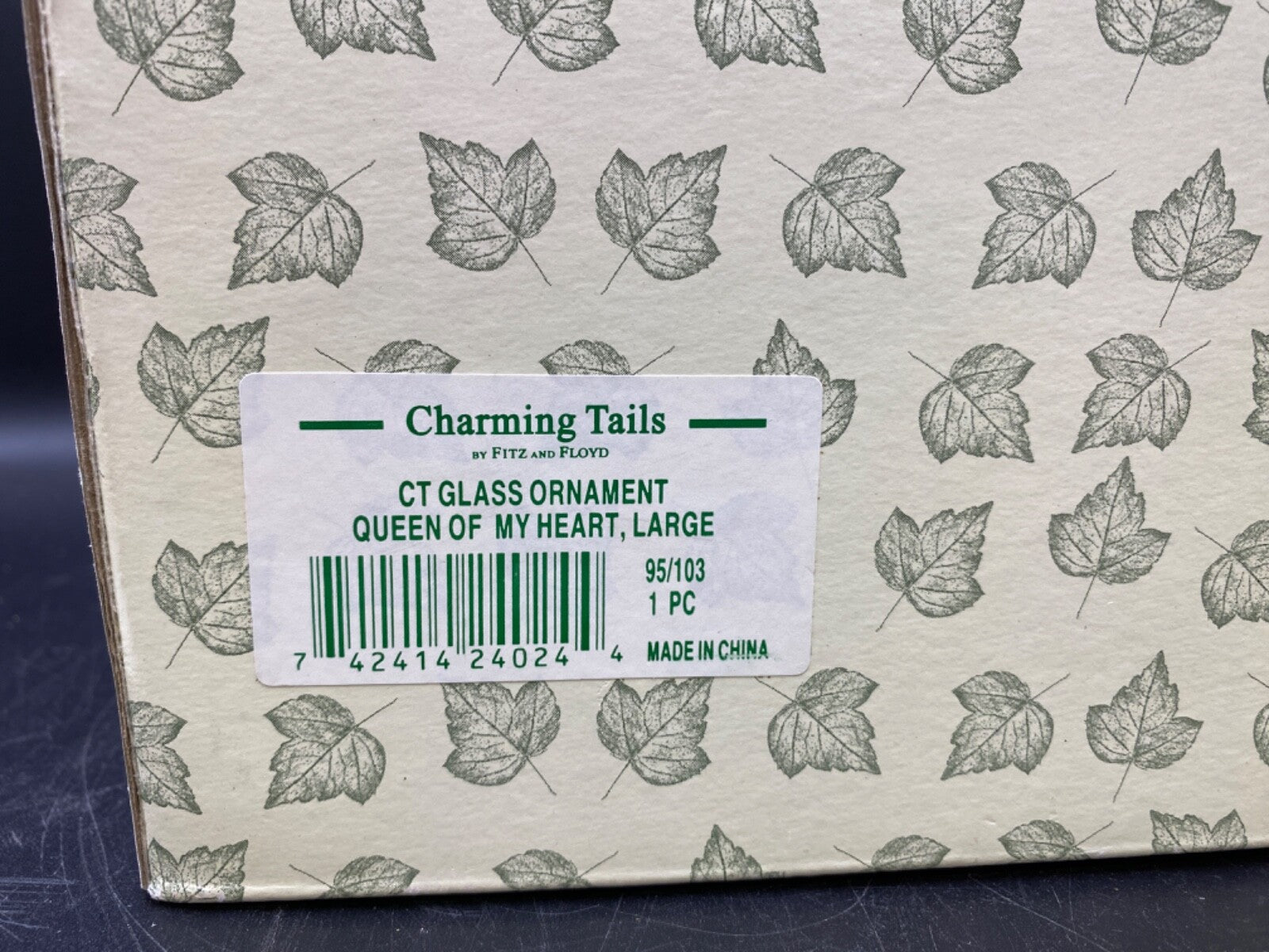 Fitz & Floyd Charming Tails Queen of My Heart Large Mouse Christmas Ornament