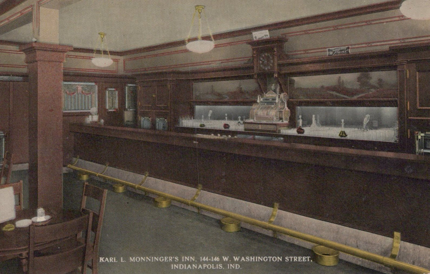 Interior Karl L Monningers Inn Indianapolis Indiana IN Restaurant Bar Postcard