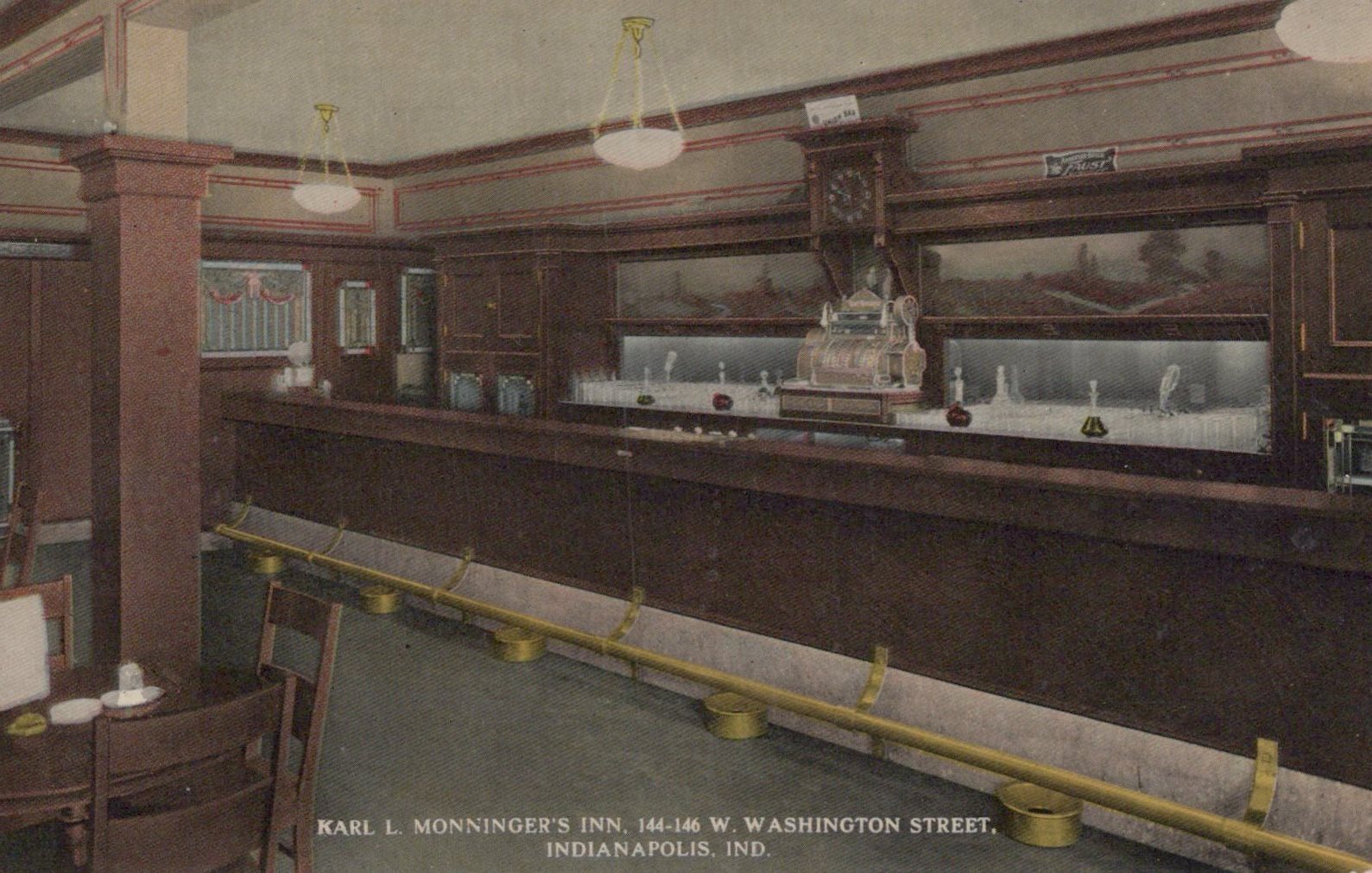 Interior Karl L Monningers Inn Indianapolis Indiana IN Restaurant Bar Postcard