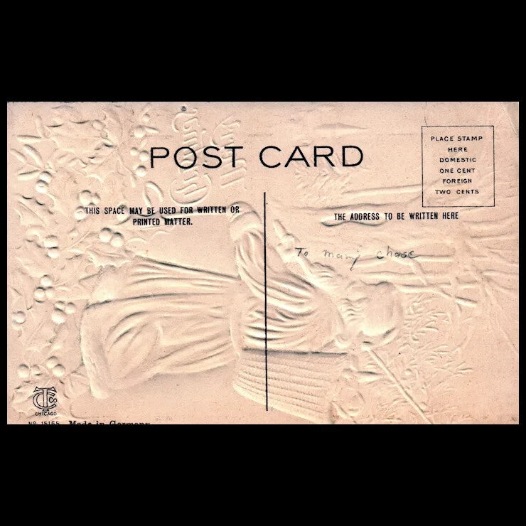 Silk Red Robed Santa Claus Walking in Winter Wonderland Snowy Scene Christmas