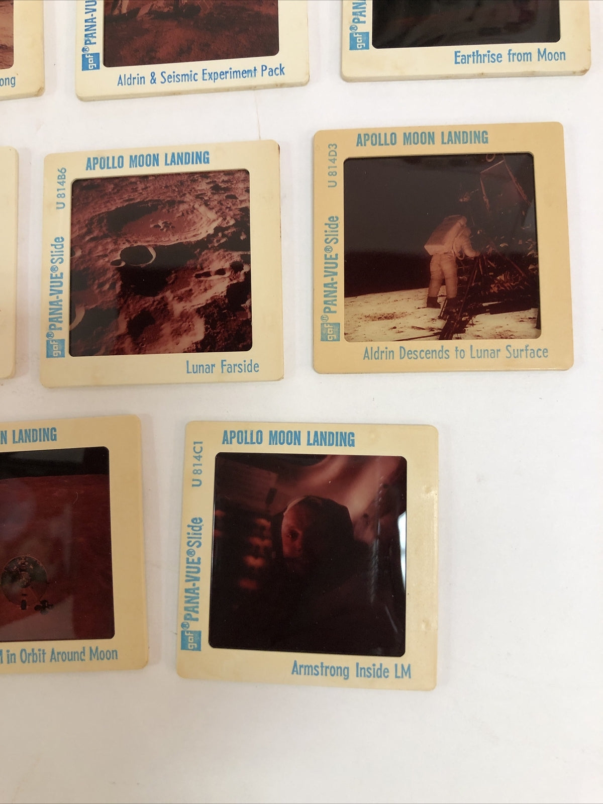Apollo Moon Landings 19 Color Slides Pana-Vue 