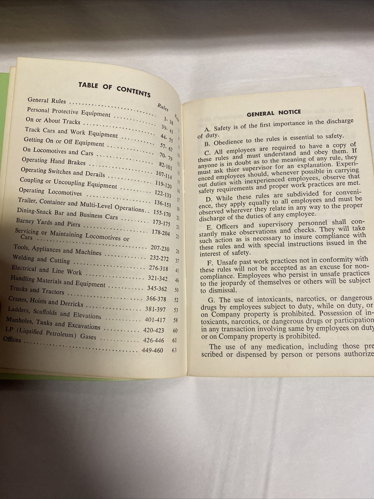 June 15, 1979 Chessie System Safety Rules Book Vintage Railroad Rules