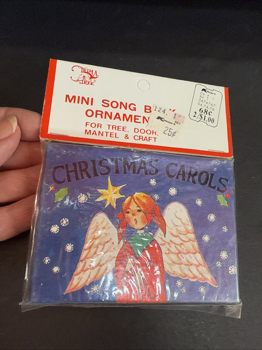 Vintage SSCO Christmas Carols Angel Mini Book Ornament 6 Songs 20 Pages Taiwan