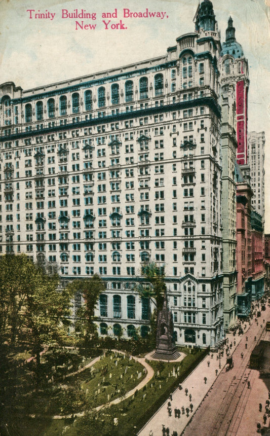 Trinity Building and Broadway New York City NY Postcard